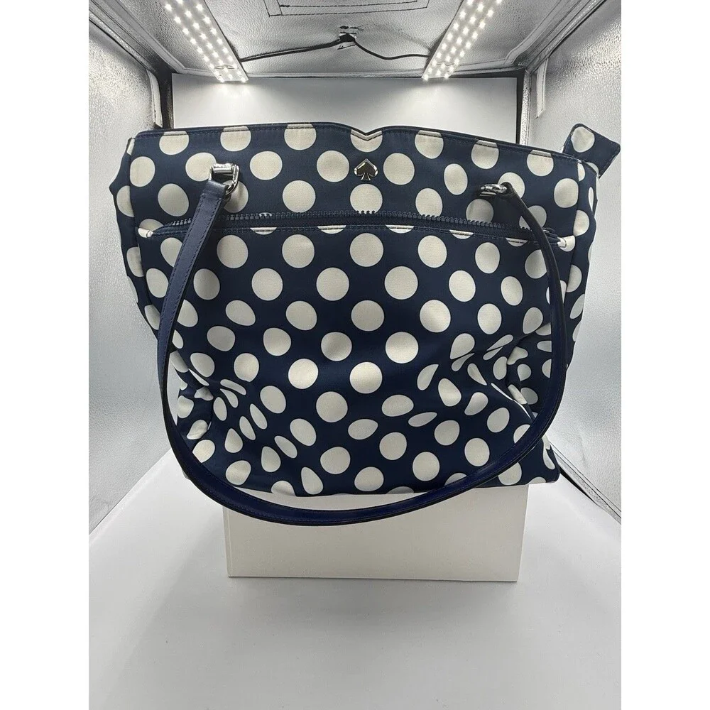 Kate Spade Jae Seaside Dot Large Tote Purse And Cosmetic Bag